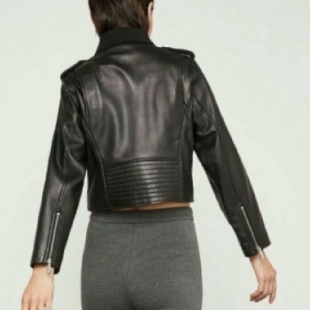 BCBGMaxAzria Black Leather Moto Jacket - Picture 11 of 12